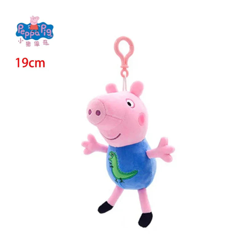 19CM Genuine Peppa Pig George Stuffed Plush Toys High Quality Keyring Hot Cartoon Animal Doll Pendant Children's Birthday Gifts