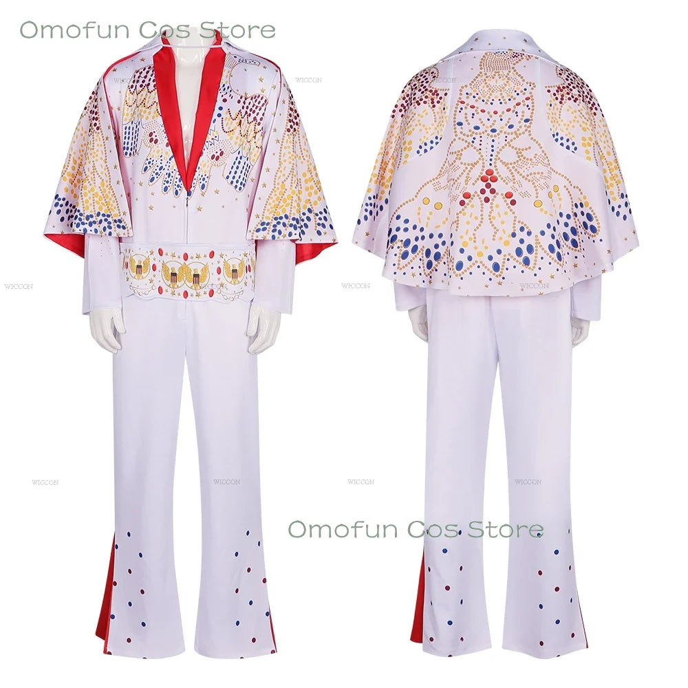Men Women Elvis Cosplay Costume Wig Rock .Bell-bottoms Flares Dancing Perfermence Uniforms Performance Carnival Party Outfits