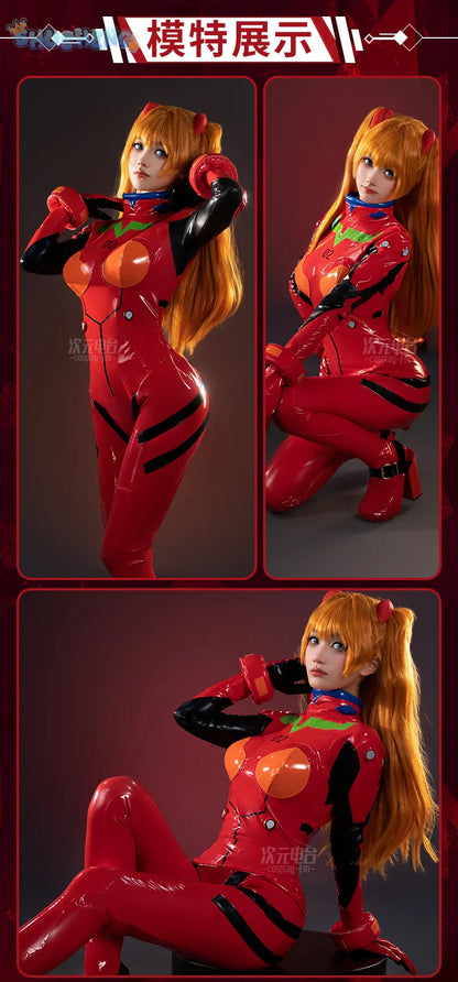 EVA Asuka Langley Soryu Cosplay Costume  EVANGELION-02 Fighting Jumpsuit Halloween Outfit Women Party