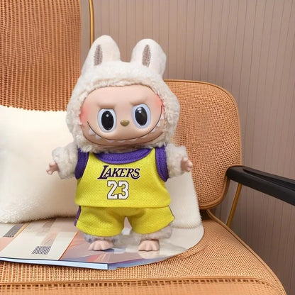 Sale Only Selling Clothes 17cm First Second Generation Labubu Basketball Clothes Cute Doll Decoration Handmade Doll Clothes Gift