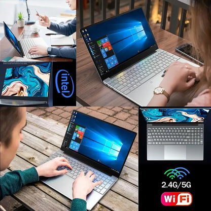 Ordinateur portable 2025 15,6 pouces écran IPS 16 Go RAM Intel Celeron 11e N5095 Netbook Windows 10 11 Pro Office Notebook PC Portable