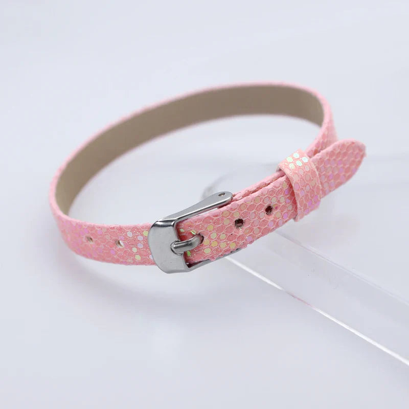 Bracelet à paillettes scintillantes, 8mm de largeur, 21cm de longueur, breloques coulissantes, lettres de l'alphabet, bijoux à bricoler soi-même, cadeau pour femmes et enfants