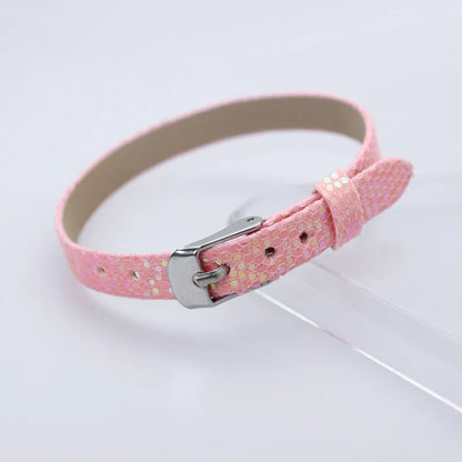Bracelet à paillettes scintillantes, 8mm de largeur, 21cm de longueur, breloques coulissantes, lettres de l'alphabet, bijoux à bricoler soi-même, cadeau pour femmes et enfants