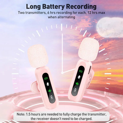 Microphone cravate sans fil pour iPhone, Android, PC : enregistrement audio-vidéo, suppression du bruit, micros cravates pour TikTok en direct, YouTube