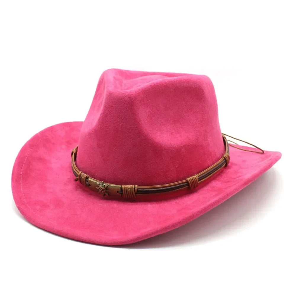 Western Cowboy Hat Jazz Knight Hats For Men Ethnic Style Felt Hats With Bull Shaped Decor Grassland Country Hat Sombrero