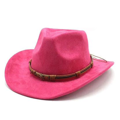 Western Cowboy Hat Jazz Knight Hats For Men Ethnic Style Felt Hats With Bull Shaped Decor Grassland Country Hat Sombrero