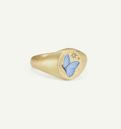 Fashionable and popular stainless steel painted ring, for Valentine's Day, Lion, Mermaid, Love, gold plated, women's jewelry, тильц®