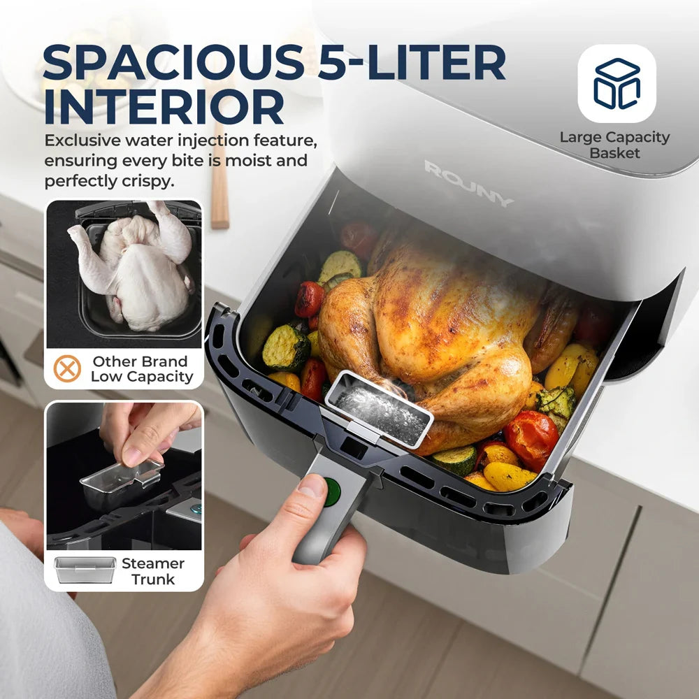 5L Air Fryer, Electric Hot fryer Oven Oilless Cooker with Touch Control & Nonstick Basket & Visible Window, Family Size