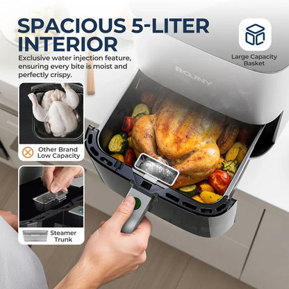 5L Air Fryer, Electric Hot fryer Oven Oilless Cooker with Touch Control & Nonstick Basket & Visible Window, Family Size