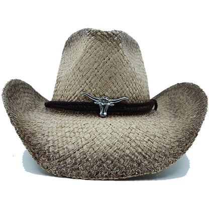 The latest Cowboy hat rose red retro straw hat 2023 new men's and women's jazz Cowboy hat straw hat sun hat summer hat sombrero