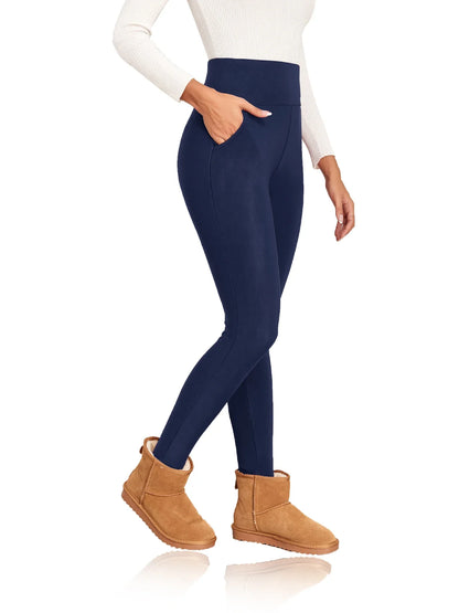 Poches épais hiver chaud Leggings femmes taille haute Mallas décontracté velours chaud Leggings prévenir le froid Super chaud pantalon