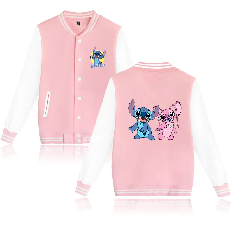 Lilo Stitch Blouson Baseball Hommes Femmes Hip Hop Harajuku Vestes Streetwear Enfants Garçons Filles Manteaux Collège Amples