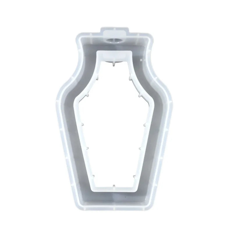 DIY 6pcs Skeletonized Hydroponic Test Tube Flower Vase Silicone Mold Gypsum Ornament Epoxy Resin Mold Home Decoration Storage