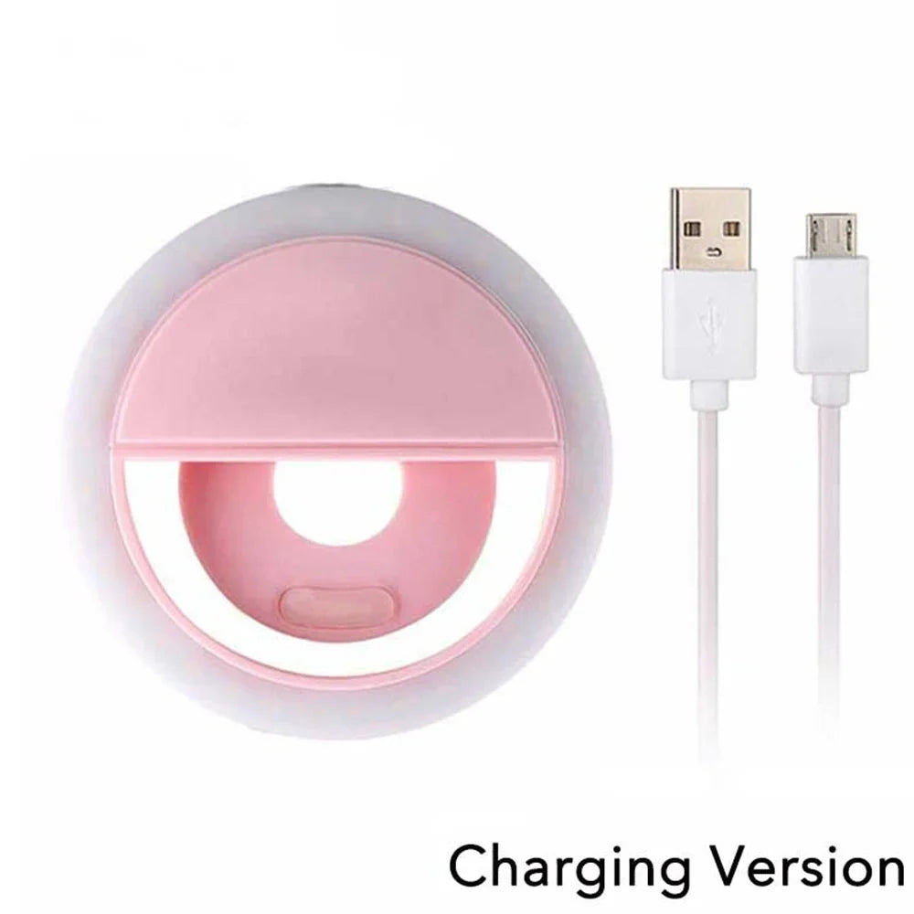 USB Charge LED Selfie remplissage lumière LED Selfie anneau lumière téléphone portable diffusion en direct vidéo LED Selfie anneau lampe pour tous les smartphones