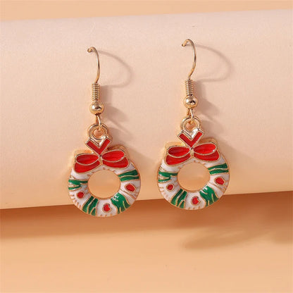 Fashion Merry Christmas Tree Deer Snowflake Santa Claus Drop Earrings for Women Girls New Year Party Festival Jewelry Gifts