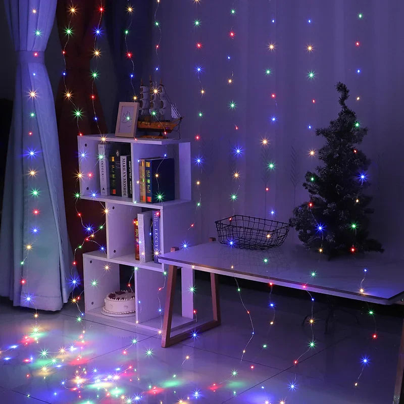 Rideau USB LED guirlandes lumineuses 3/4/6M télécommande chambre vacances mariage anniversaire noël décoration fée guirlande lampe
