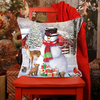 Housse de coussin de noël, père noël, décor de joyeux noël pour la maison, ornements de noël 2025, cadeaux de noël, nouvel an 2026