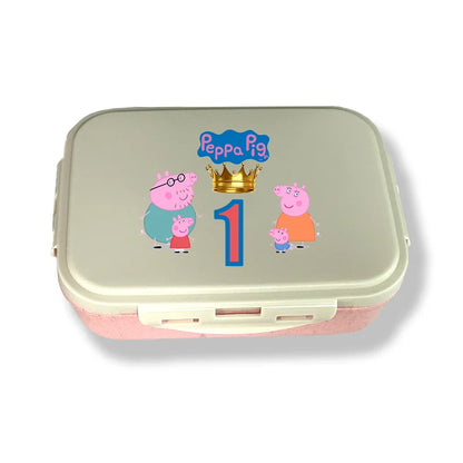 Peppa Pig  Lunch Box  Food Storage Containers Kids School Picnic Lunchbox Office Dinner Case Birthday Christmas Gift