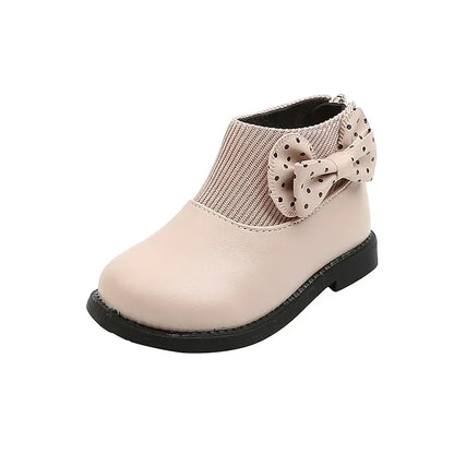 Enfants bottes courtes filles chaussures automne hiver chaud tricoté enfants bottes princesse doux arc enfant en bas âge filles bottes chaussures enfant H11071