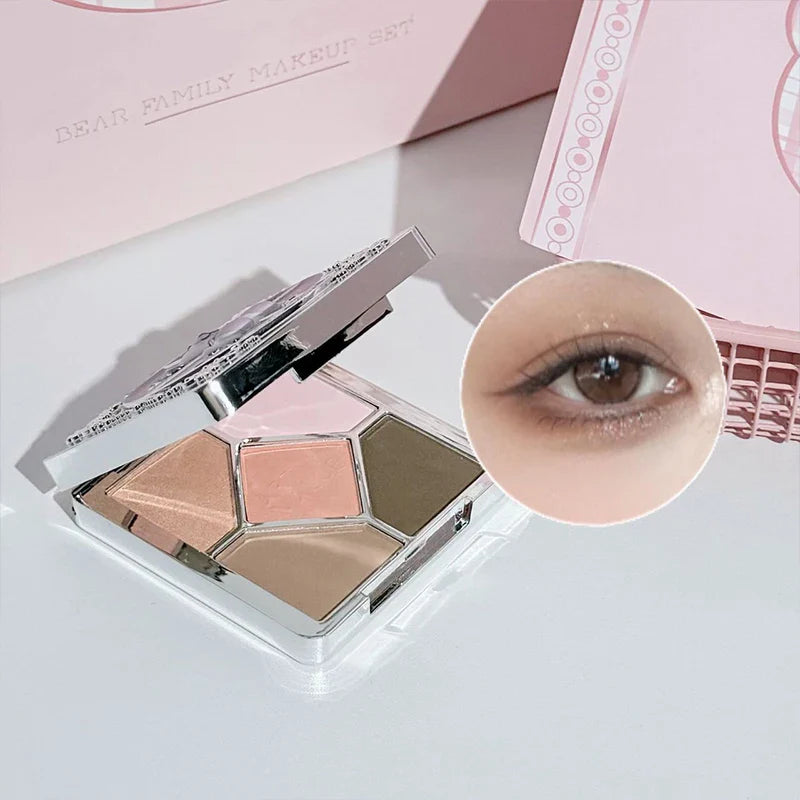 ART VALUE Coffrets de maquillage 7 pièces comprenant 3 couleurs de rouge à lèvres mat, 1 poudre pressée, 1 fard à joues, 1 palette de fards à paupières, 1 collier, coffrets de maquillage beauté