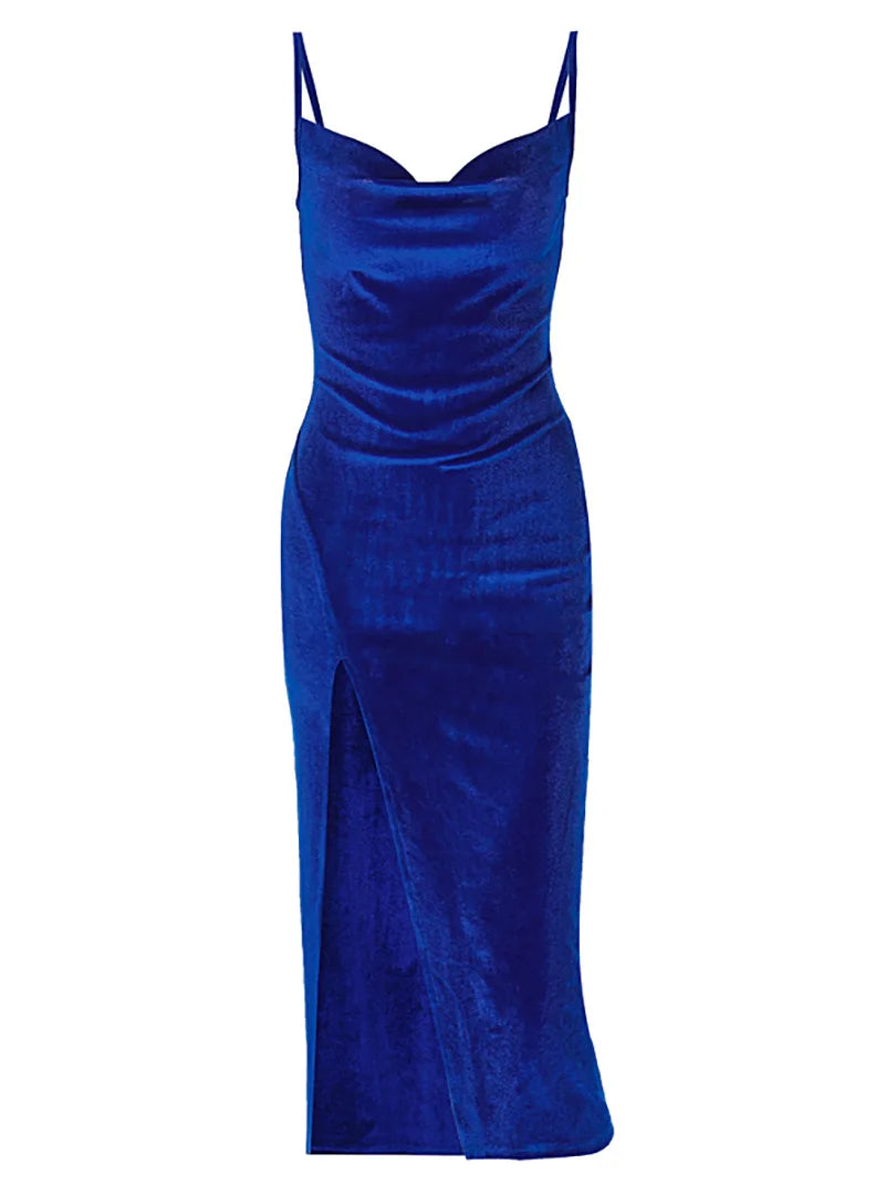 Ele Sexy Women's Spring 2024 Faionable Slim Fit Split Strapl Dr Polyester Fiber mid Waist Gown for Babies