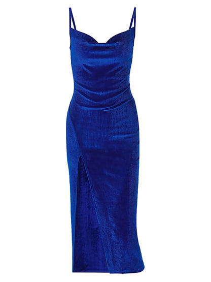 Ele Sexy Women's Spring 2024 Faionable Slim Fit Split Strapl Dr Polyester Fiber mid Waist Gown for Babies
