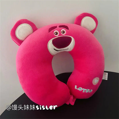 Cartoon Stitch U-shaped Neck Pillow Kawaii Stuffed Anime Comfortable Alien Sullivan Nap Pillow Airplane Travel Pillow Xmas Gifts