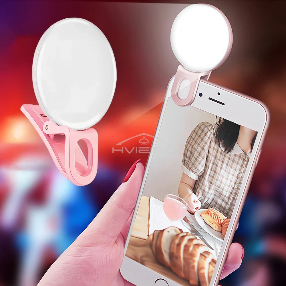 Anneau lumineux Led pour Selfie, Rechargeable par USB, lumières de remplissage, luminosité chaude et froide réglable, pour appareil Photo, vidéo, accessoires de Streaming en direct