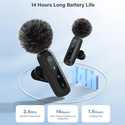 Microphone lavalier professionnel sans fil pour téléphones mobiles, ordinateurs universels pour Vlog, interventions vidéo courts, conférences