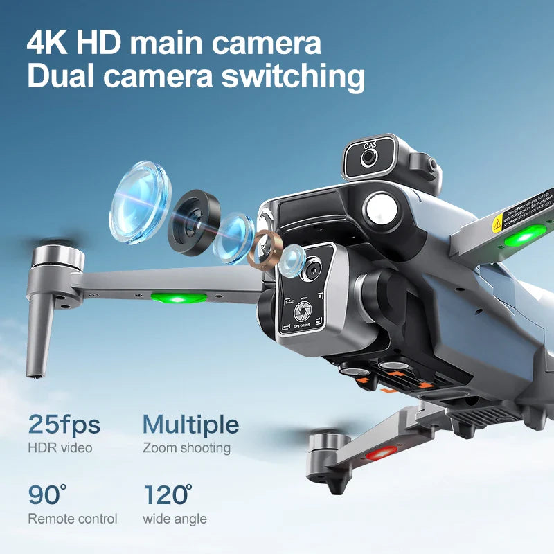 K19MAX GPS Drone avec caméra HD 4K Dron 5G WIFI 4.5 pouces écran LCD télécommande quadrirotor jouets moteur sans brosse FPV Drone