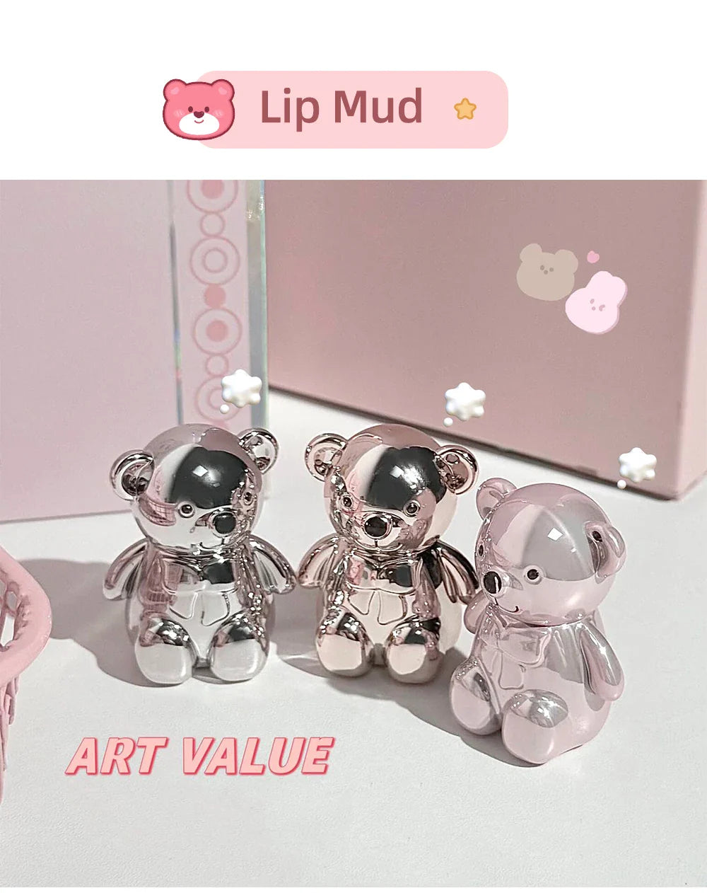 ART VALUE Coffrets de maquillage 7 pièces comprenant 3 couleurs de rouge à lèvres mat, 1 poudre pressée, 1 fard à joues, 1 palette de fards à paupières, 1 collier, coffrets de maquillage beauté