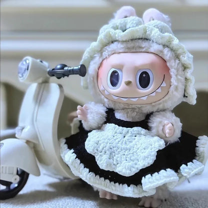 Labubu Doll Mini Electric Motorcycle,labubu Doll Accessories, Fun Cute Doll Toys,With Lights and Music,DIY Kid Christmas Gift