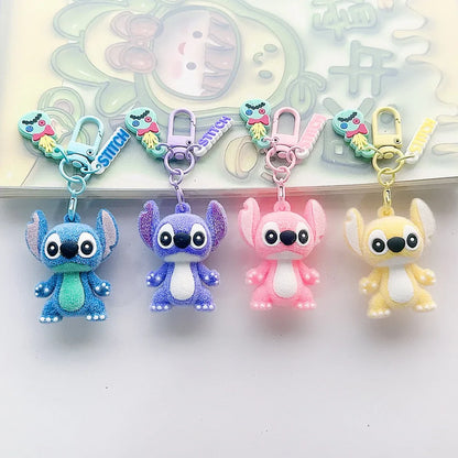 Mignon porte-clés Stitch dessin animé animation dessin animé entourant Stitch flocage sac à dos porte-clés pendentif accessoires kawaii en gros