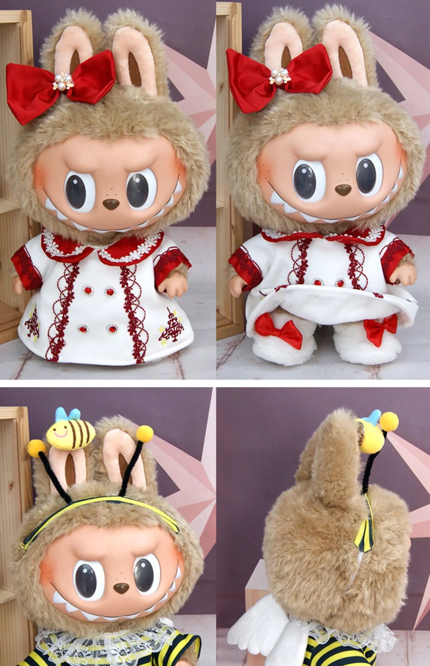 LABUBU Time To Chill TPR Vinyl Doll Clothes Changeable Outfit Set Dress Up Costume Replacement Collectible Toy Gift