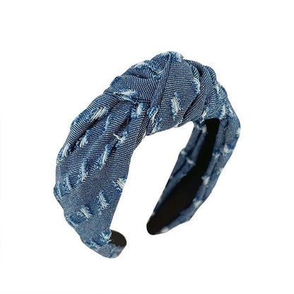 Denim tissu Cowboy bandeau Style coréen coiffure Denim noué bandeau chapeaux cheveux accessoires Cowboy bandes de cheveux