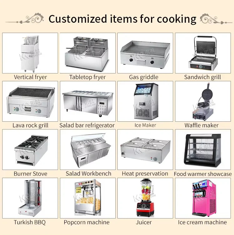 Outdoor Mobile Catering Trailer Fully Equipped Taco Pizza Ice Cream Cart Fast Food Truck Trailer With Full Kitchen