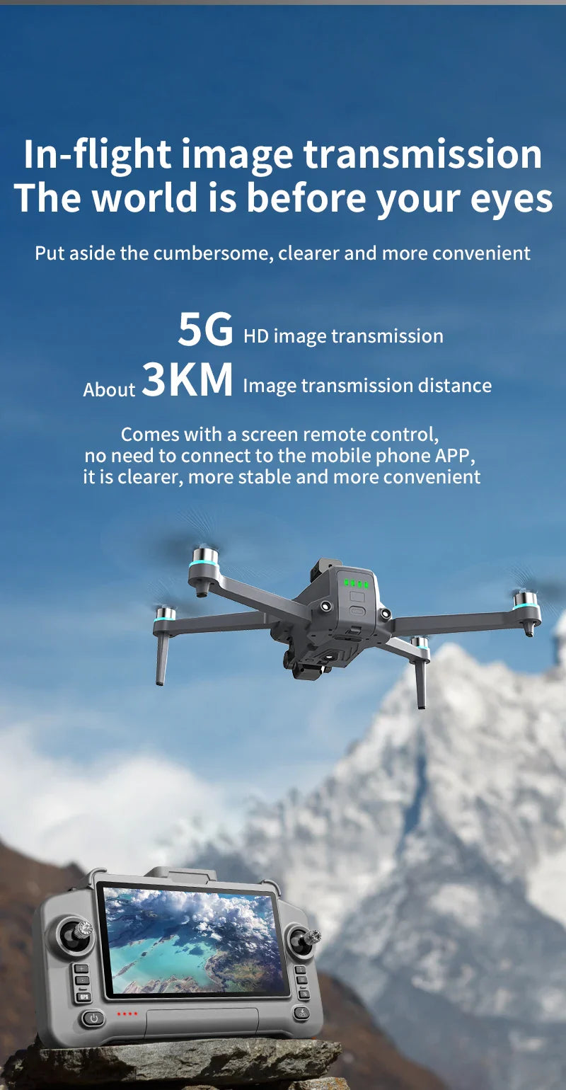 Drone GPS avec écran tactile caméra EIS Anti-secouement 8K Drones aériens sans brosse 5G GPS 8K caméras HD grand UAV Dron RC quadrirotor