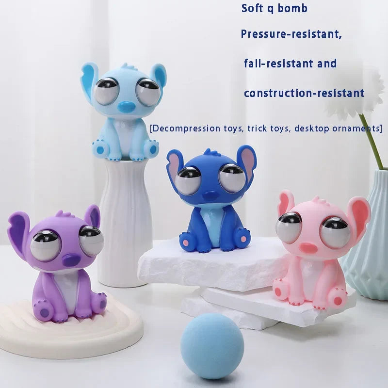 New Stitch Squishy Stress Relief Toy Pop Out Eye Funny Fidget Sensory Toy for Adults Kids Anxiety Relief Desk Decor Funny Gift