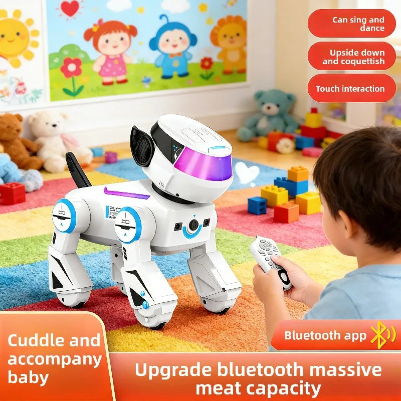 Jouets pour chiens Robot RC-programmation intelligente, Audio Bluetooth, chiot de musique cascadeur interactif Intelligent, jouet cadeau télécommandé