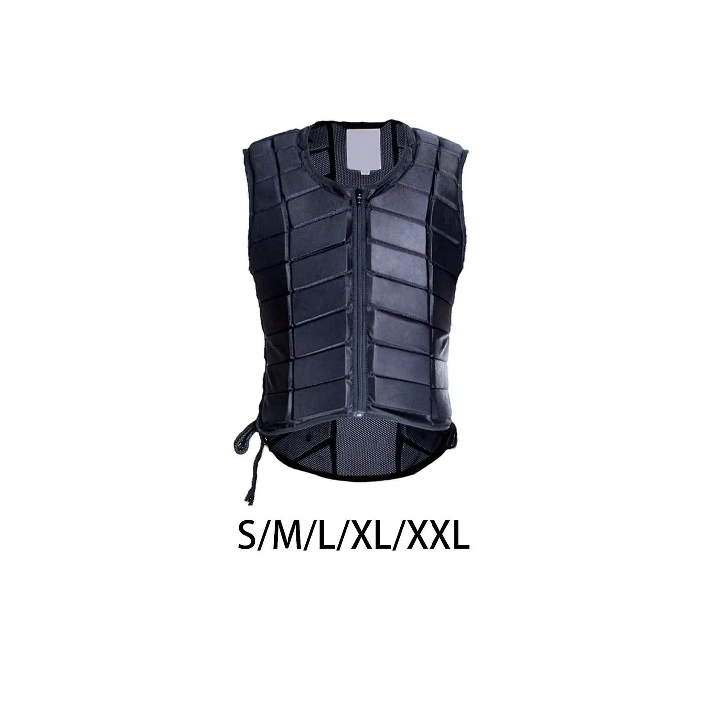 Equestrian Vest Professional Padded Horse Riding Vest Black Zipper Protector Gear Waistcoat