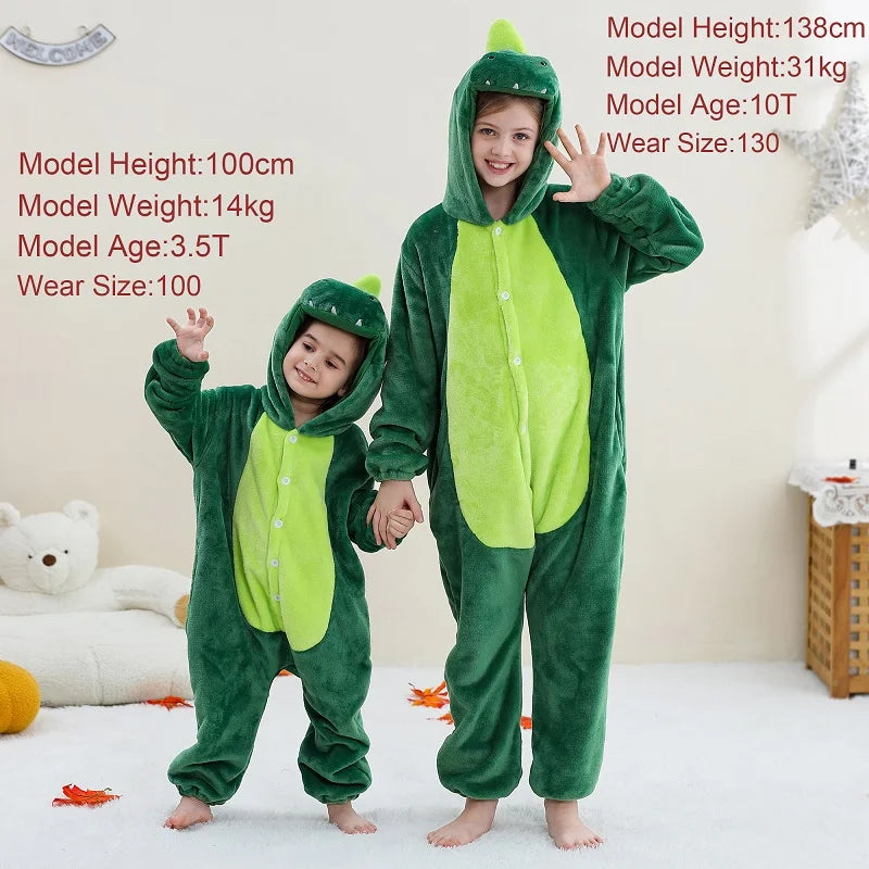 MICHLEY Pyjama grenouillère en flanelle pour Halloween, hiver, avec capuche, pour enfants, déguisement familial, combinaison de nuit, robe de chambre pour garçons et filles