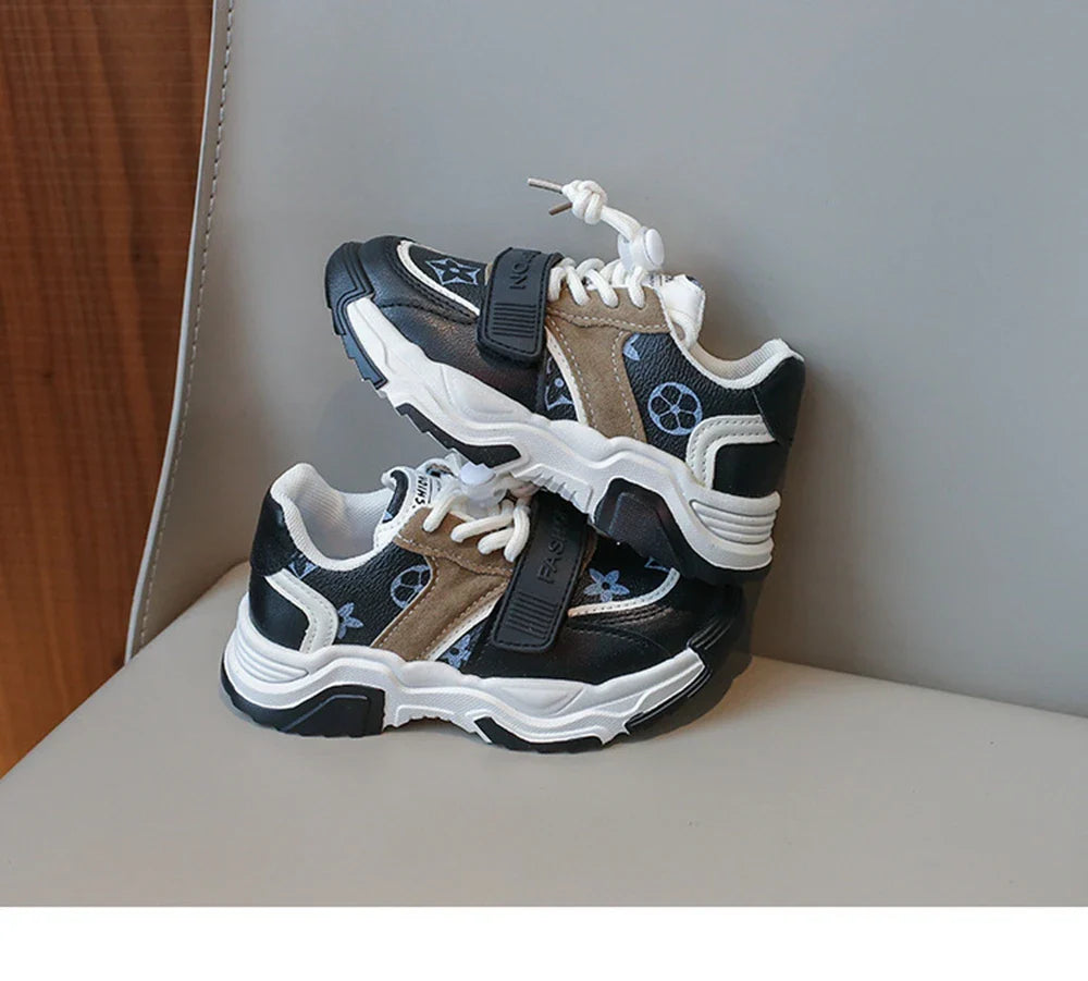 Chaussures de sport pour enfants garçons et filles automne nouvelles chaussures de tennis rétro moyennes et grandes, chaussures décontractées à carreaux pour étudiants