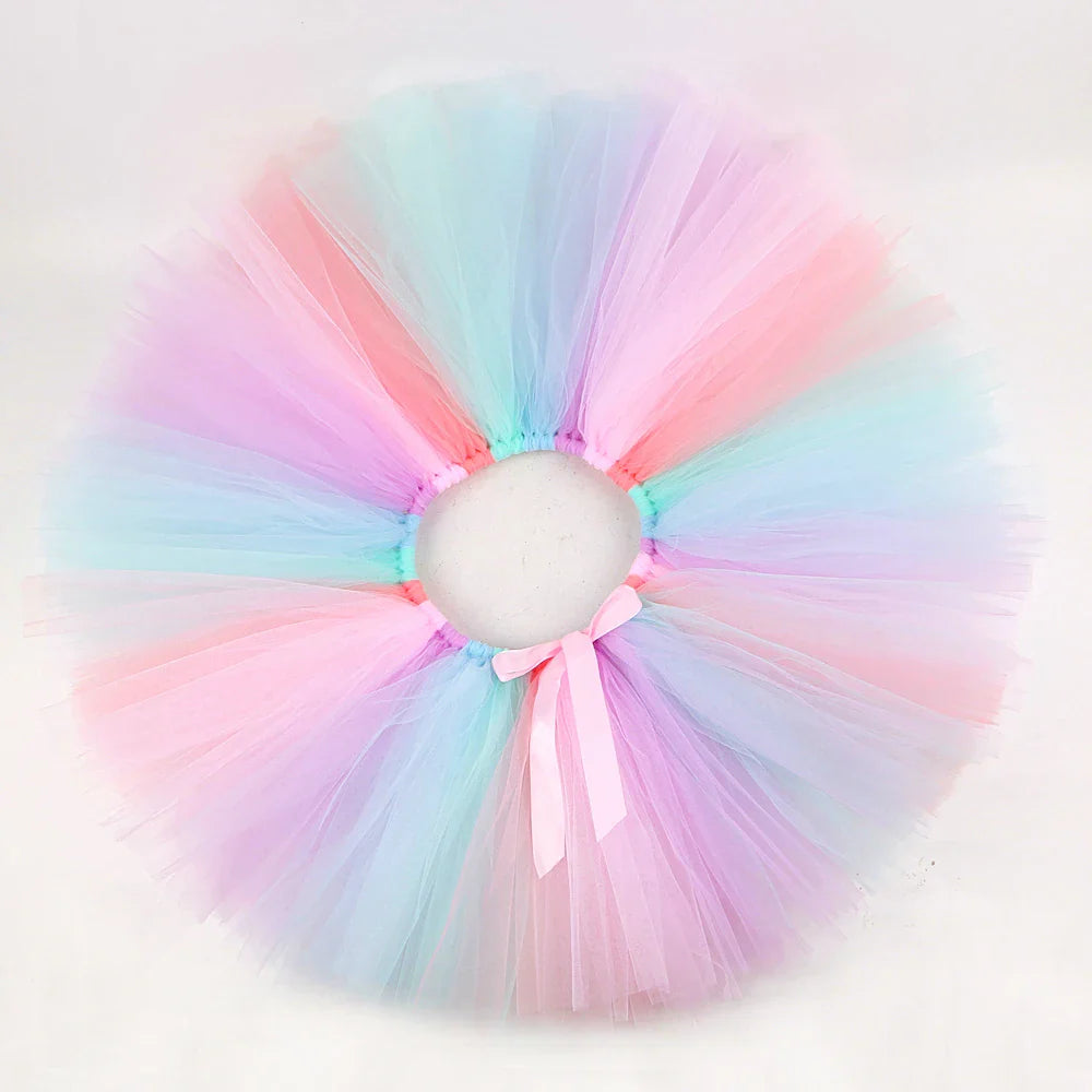 Tenue Jupe Tutu Licorne Bébé Filles pour Fête d'Anniversaire Enfants Jupes en Tulle Ensemble Costumes Noël Halloween avec Ailes