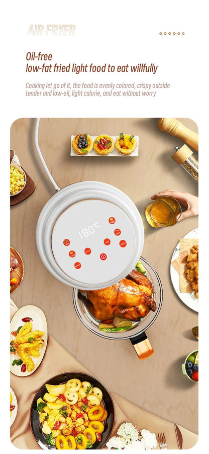 Air Fryer Visual Oil-free Electric Fryer Multi-functional Automatic Household 360°Baking LED Touchscreen Oil Air Fri
