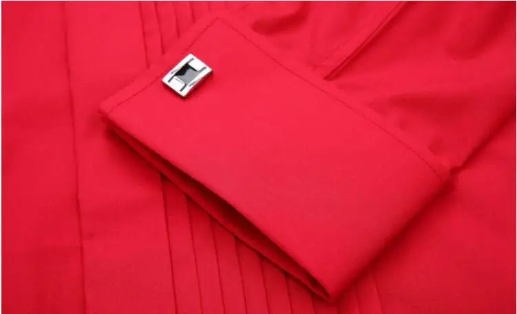 Chemise habillée blanche pour homme, simple boutonnage, manches longues, col carré, pour mariage/fête/spectacle, Camisa masculine, Chemise S-7XL 8XL