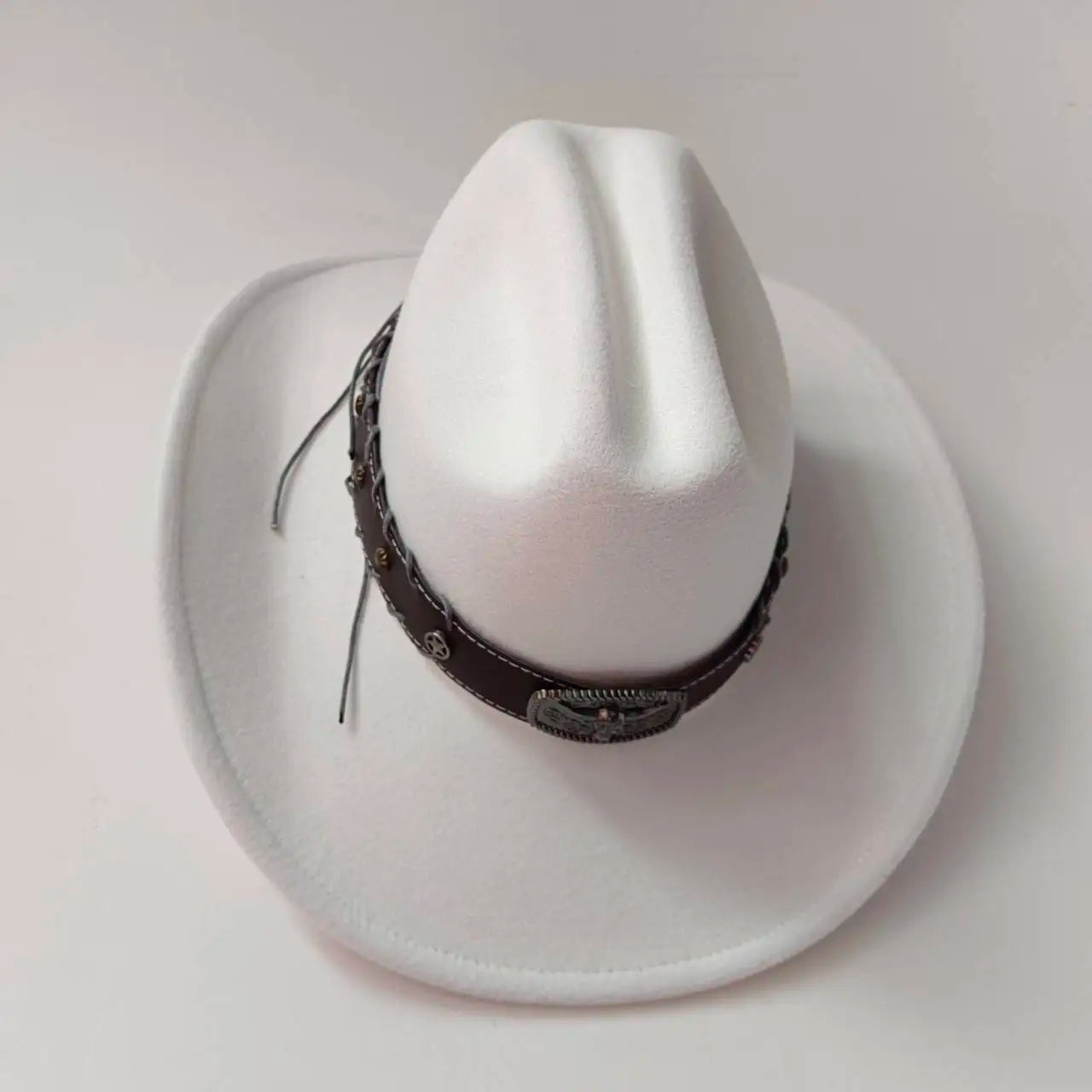 Chapeau de cowboy occidental à large bord pour homme, casquettes d'église Everche, Fascinateur vintage, chapeau de cowgirl jazz, zones bre, nouveau, 9cm
