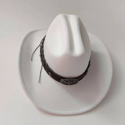 Chapeau de cowboy occidental à large bord pour homme, casquettes d'église Everche, Fascinateur vintage, chapeau de cowgirl jazz, zones bre, nouveau, 9cm