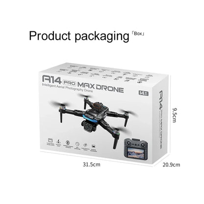 Xiaomi A14 pro Max Drone 8k HD double caméra GPS sans brosse flux optique évitement d'obstacles 4.5 pouces grand écran Uav Rc 20000m nouveau