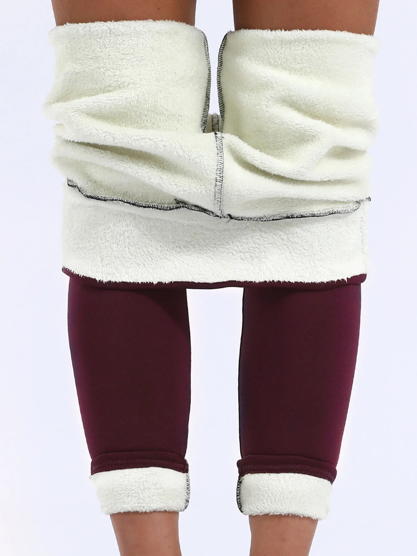 Velours hiver Leggins femmes couleur unie pantalon épais chaud velours taille haute couleur unie extérieur décontracté classique Leggings