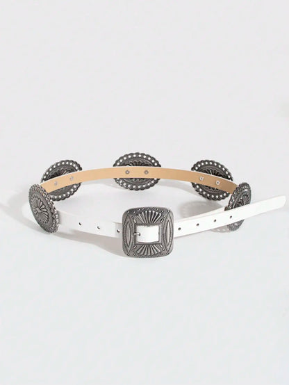Ceinture robuste en métal sculpté pour femmes, 1 pièce, Style Punk, accessoire Cowboy Cowgirl, Boho